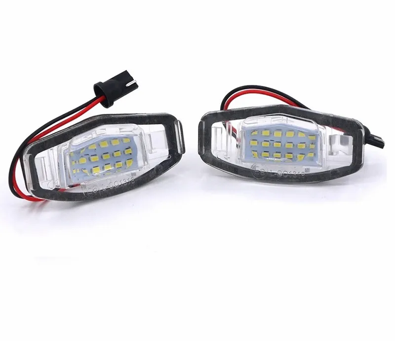 2 pçs / lote erro free branco led número placa de licença da lâmpada de luz para honda civic city legend accord