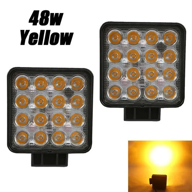 PAMPSEE 1 Pz 48 W Quadrato Led Fendinebbia Barra luminosa da lavoro da 4,5 pollici 10-30 V 3000 K Off Road Lada Niva Mining Farm Trattore Kamaz