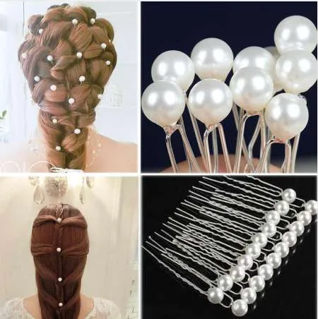 6cm Single White Pearl Amazon Pearl Hair Pins Bridal Hairpins