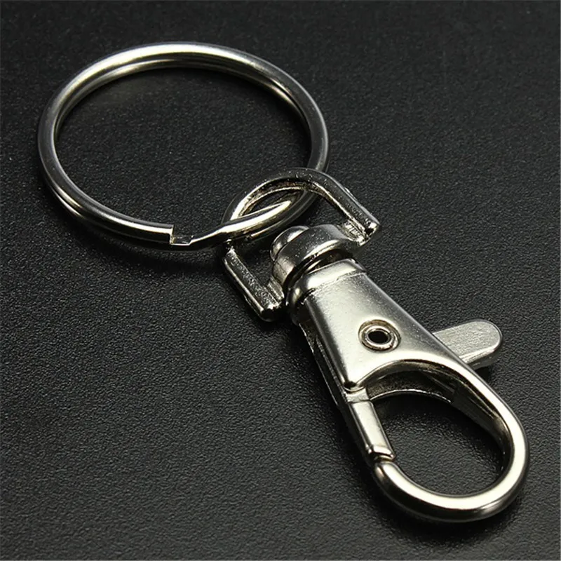 10 шт. лот, классический брелок для ключей, серебряный металлический поворотный застежка-лобстер, зажимы для ключей, брелок для ключей, разрезное кольцо, сумка «сделай сам», ювелирные изделия Wholeales6114220