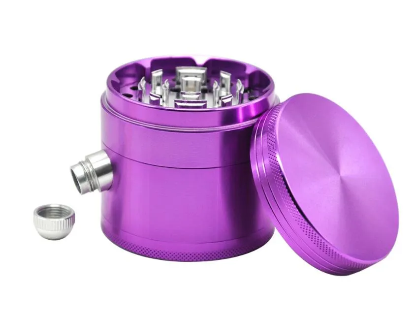 Smoking Pipes new type cigarette mill diameter 63mm concave convex tooth belt leak hole aluminum material.