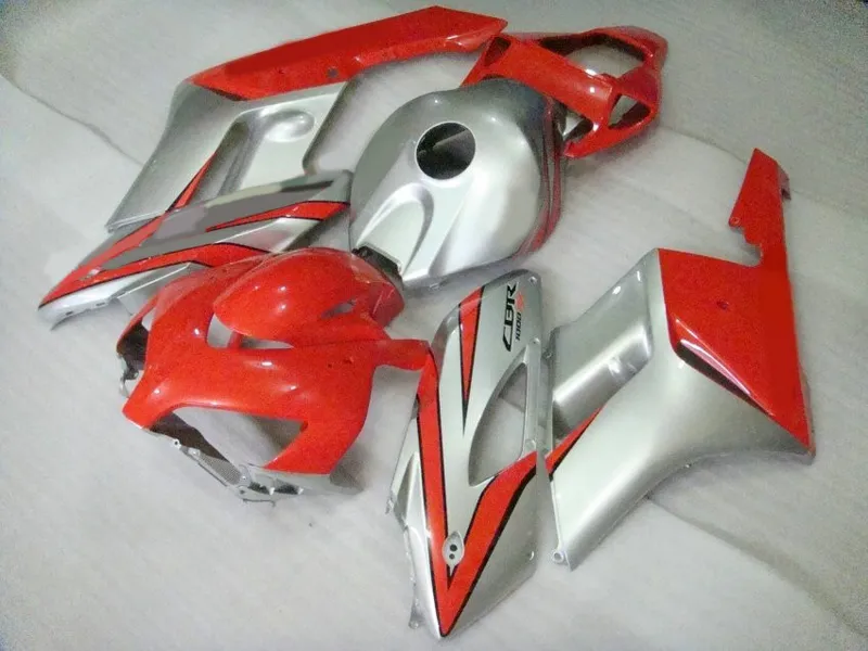 Carenados de molde de inyección 100% para Honda CBR1000RR 2004 2005 kit de carenado rojo plateado CBR 1000 RR 04 05 CC12