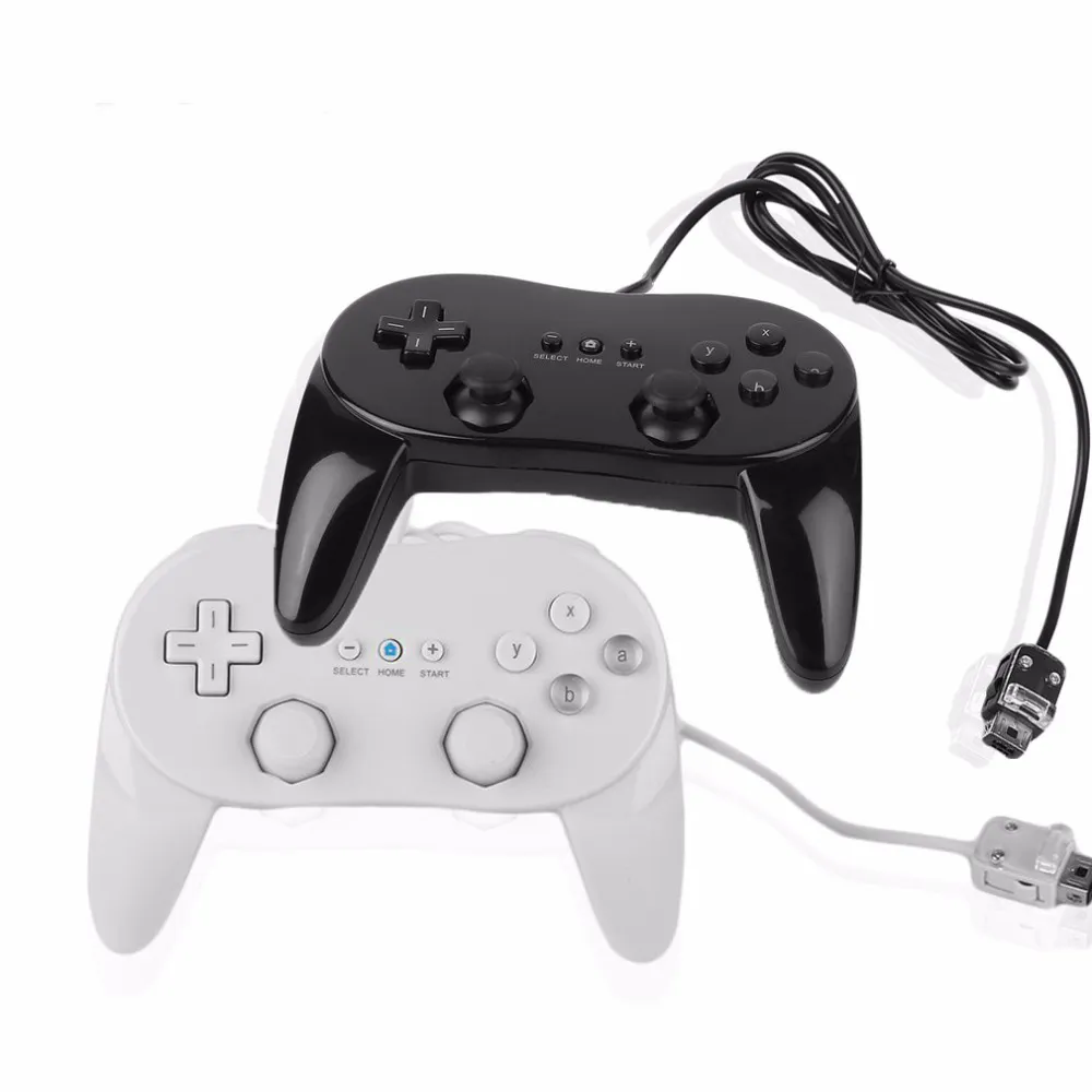 Neues Schwarz-Weiß-Wired-Classic-Controller-Pro-Joypad-Gamepad für Wii U Wii-Fernbedienung Hohe Qualität SCHNELLER VERSAND