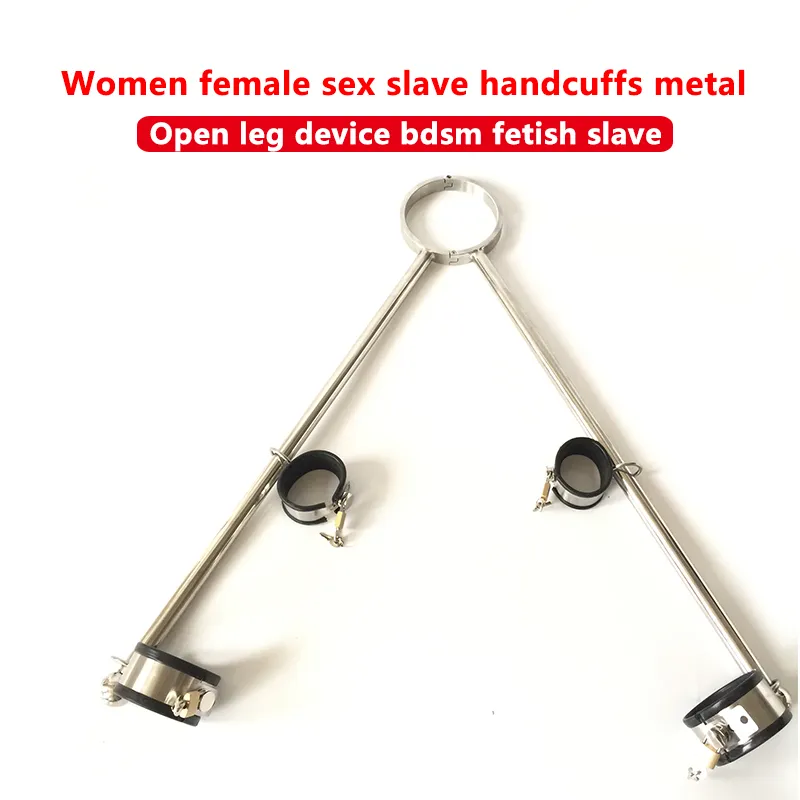 Sex toys bdsm collar bdsm bondage adult women female slave handcuffs metal Open leg device