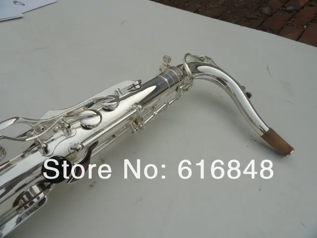 Suzuki Music Instrument Tenor BB Tune B-Flat saxofon Mässing Silverpläterad Högkvalitativ konsertprestanda Sax Pearl Knappar med väska