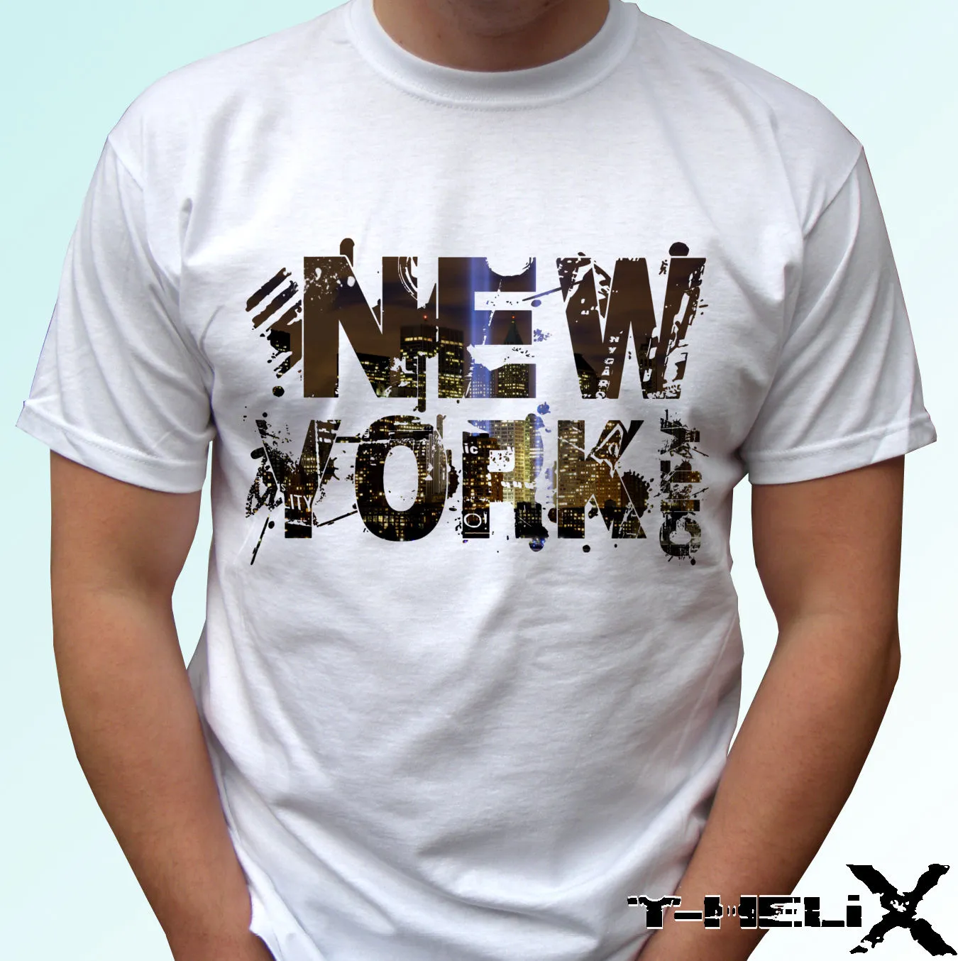 NYC New York City logo - white t shirt top USA design - mens womens kids &  baby