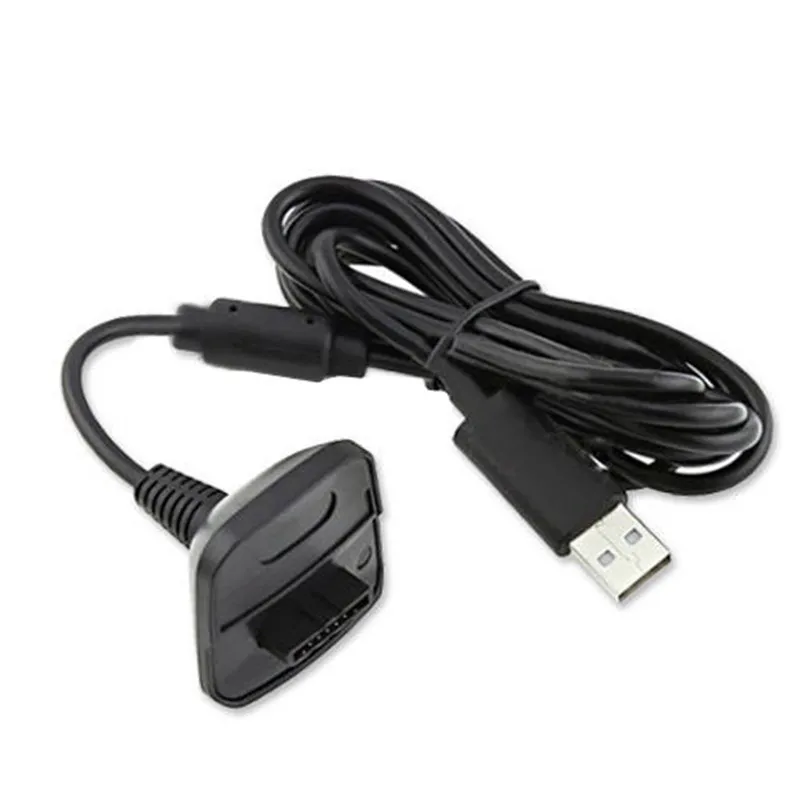 New Black Grey USB Charge Charging Cable Cord Play Charger Adapter For XBOX 360 Xbox360 slim Controller DHL FEDEX EMS FREE SHIP