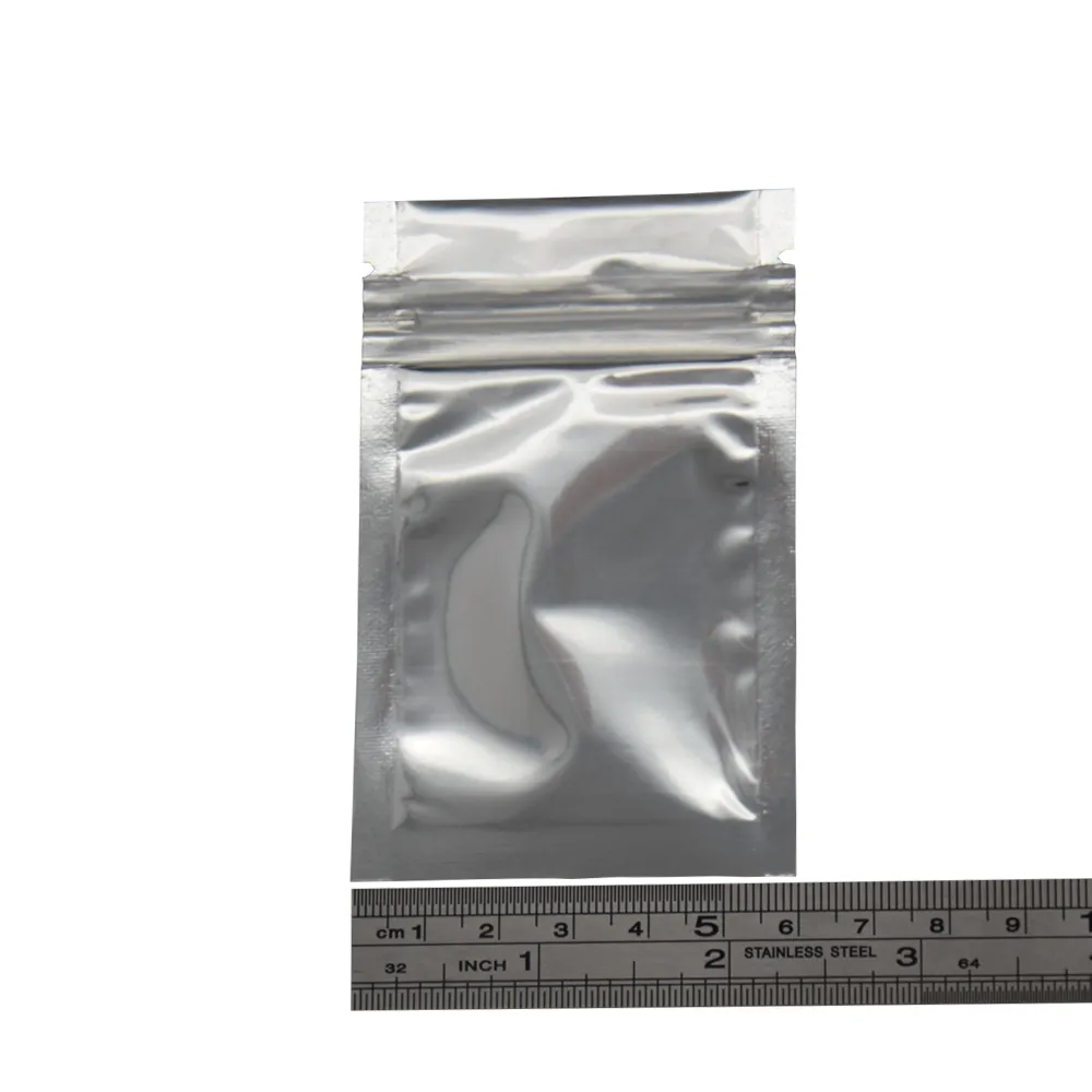 6x10cm Small Aluminum Foil / Clear Resealable Valve Zipper Plastic Bag Retail Packaging Packing Bag Zip Lock Bag Pouches Polybag