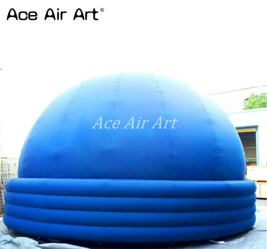 Tragbares 360-Grad-blaues aufblasbares Planetariums-Bildschirmzelt/aufblasbare Projektions-KINO-FILM-Kuppel mit 4 Ringen für Wissenschaftsausstellungen