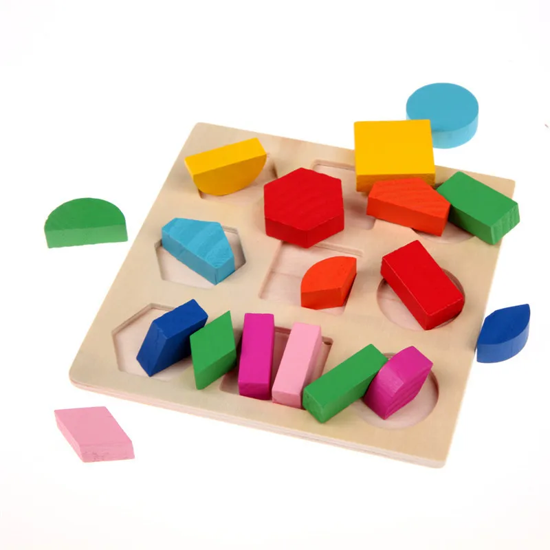 blocchi di costruzione Puzzle di legno bambini Forma di geometria bambini Jagsaw Puzzle Bambini Montessori Giocattoli educativi educativi la formazione del cervello precoce