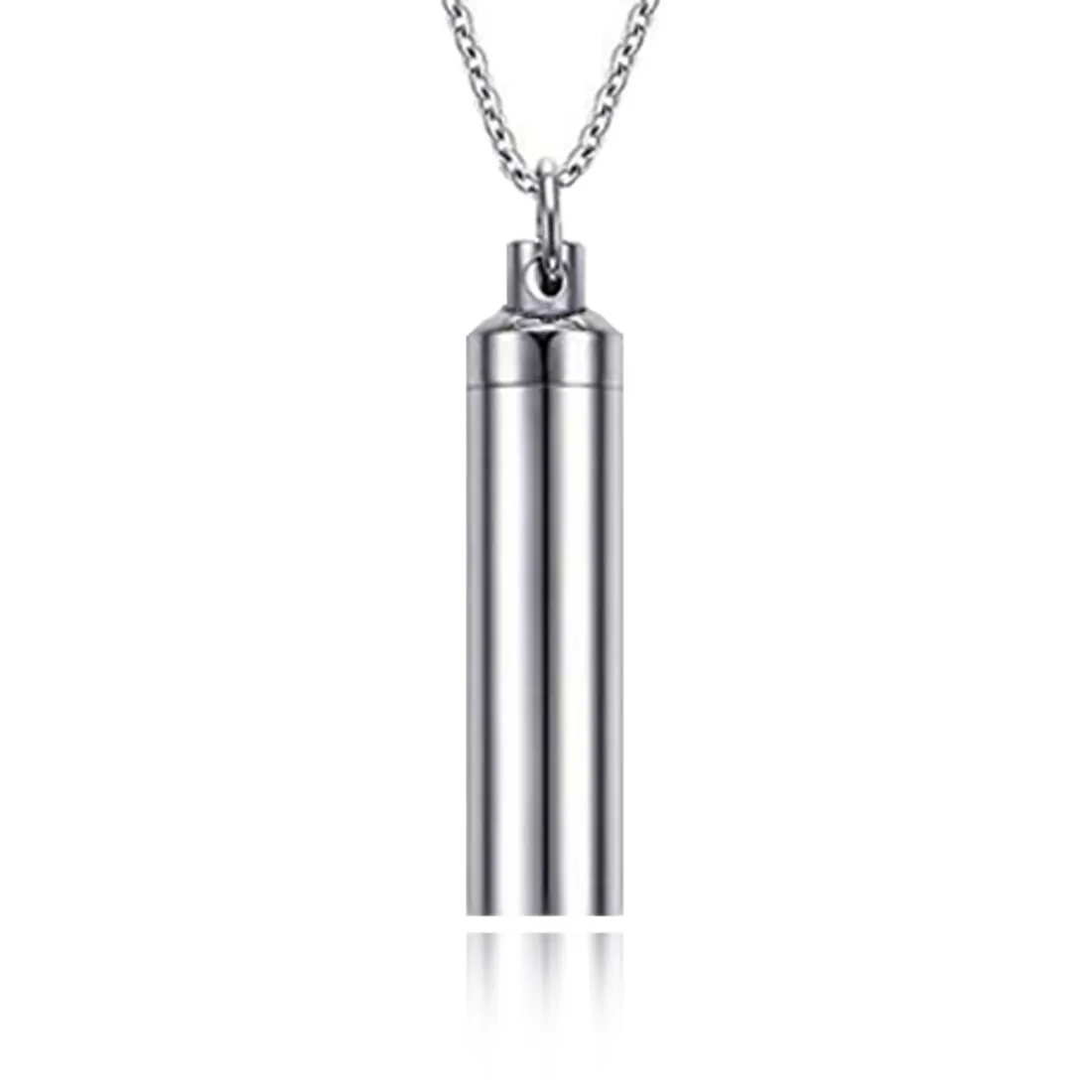 Roestvrijstalen cilinder dubbellaags glas container tube urn keepsake crematie as gedenkteken hanger ketting voor mannen vrouwen