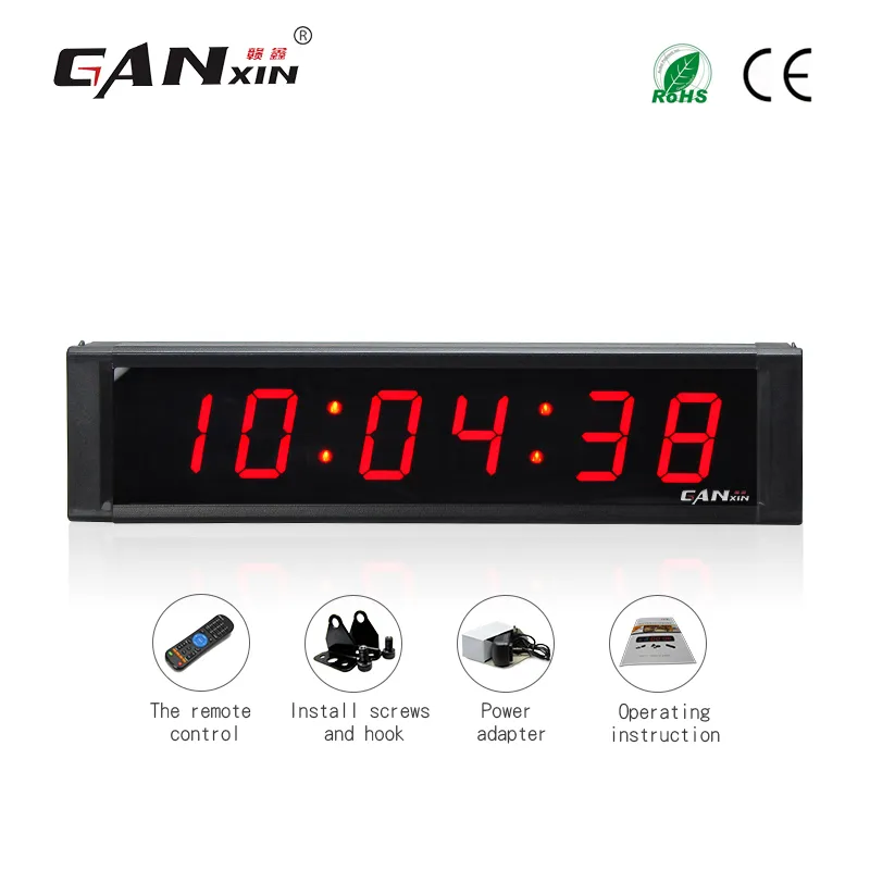 [Ganxin] livraison gratuite 1 pouce 6 chiffres Led compte à rebours chronomètre HH: MM: SS compte à rebours/horloge avec télécommande horloge de bureau