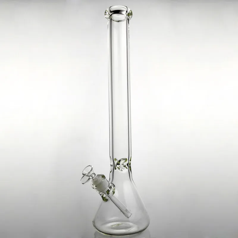 Tubo de ￡gua de vidro de vidro super pesado 9 mm de espessura de vidro Bongos de tr￪s tamanhos de altura de 14/20 polegadas Bongo de vidro 18,8 mm junta