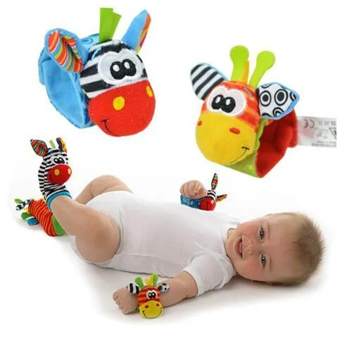  New Lamaze Style Sozzy rattle Wrist donkey Zebra Wrist Rattle and Socks toys =wrist socks