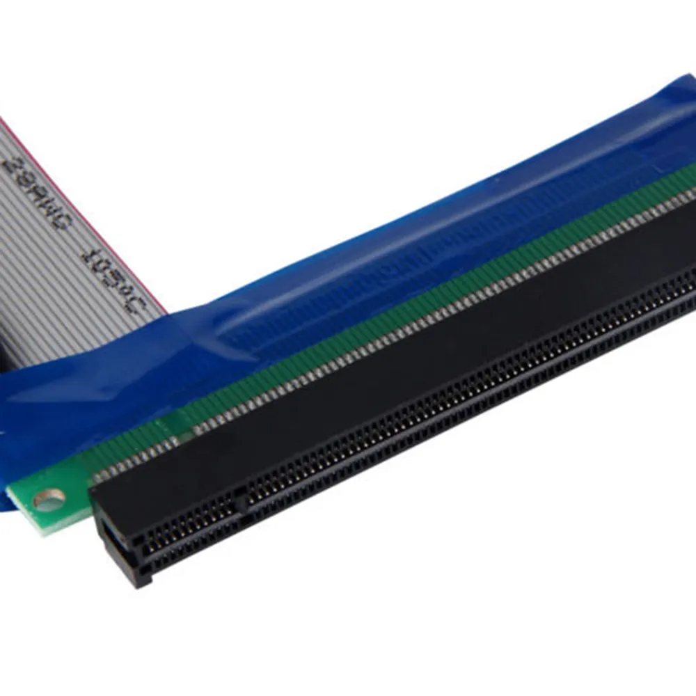 PCI-E 1X Slot Riser Express 1x till 16x Extender Extension Ribbon Flex Cable PCI-Express-bly 19cm