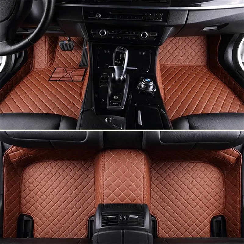 Tapis de sol de voiture sur mesure en cuir PU imperméable spécifique pour un vaste modèle de voiture et faire des tapis complets F22283f