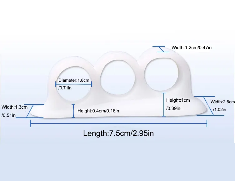 ELITZIA ETFT007 FOUNENVERZORG Hallux Valgus Three Holes Silicone Teen Separator Dagelijks gebruik