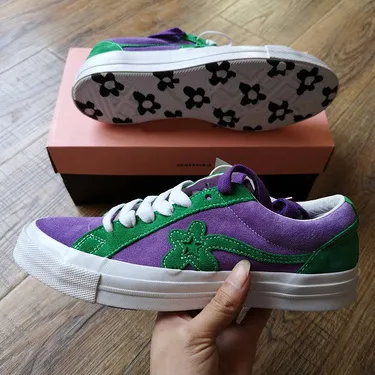 2023 Chaussures de basket-ball Skate 2019 Nouveau TTC The Creator x One Star Golf Le Fleur Wang Suède Rouge Bleu Violet Vert Rose Tournesol Casual avec sac Taille 36-43