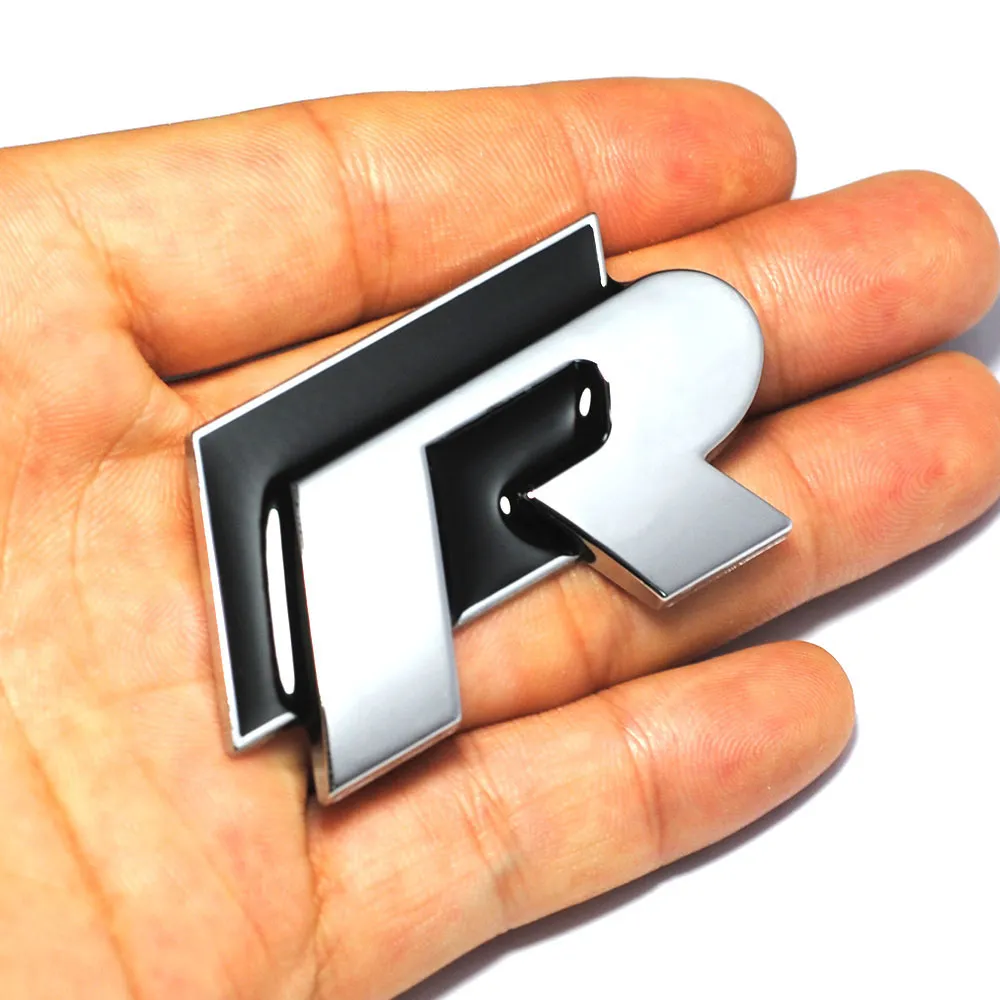 Metal 3D Chrome R Line Logo Badge Emblem Rline Racing Car Sticker