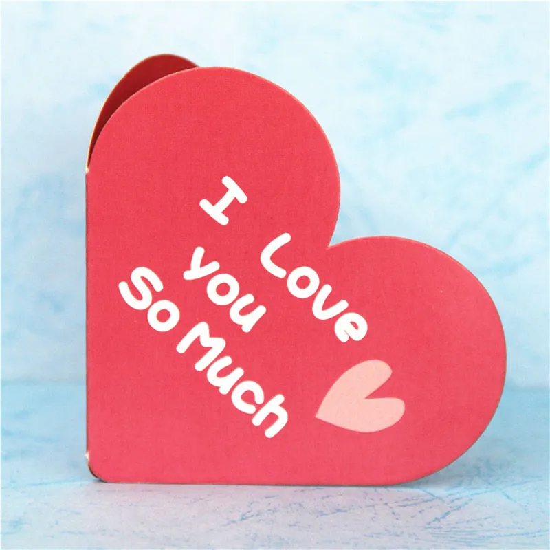 Sevgililer günü tebrik kartları tatlı kalp şeklinde mini sevgilisi için boş tebrik kartları / düğün müteşekkir kağıt kartı ZA5977