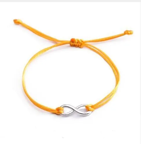 10 stks / partij 8 Infinity Symbol Vlecht Armbanden Gevlochten Touw Lucky Sieraden Rode Armband