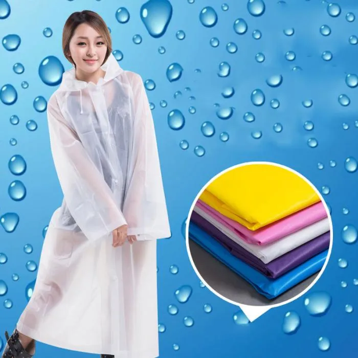 Fashion Women Transparent Raincoat Poncho Portable Environmental Light Raincoat Long Use Rain Coat