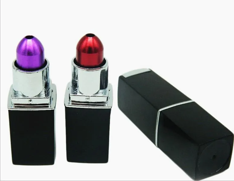Pipe de style rouge à lèvres pour femmes, personnalité, or et argent, cigarette chaude, pipe à fumer
