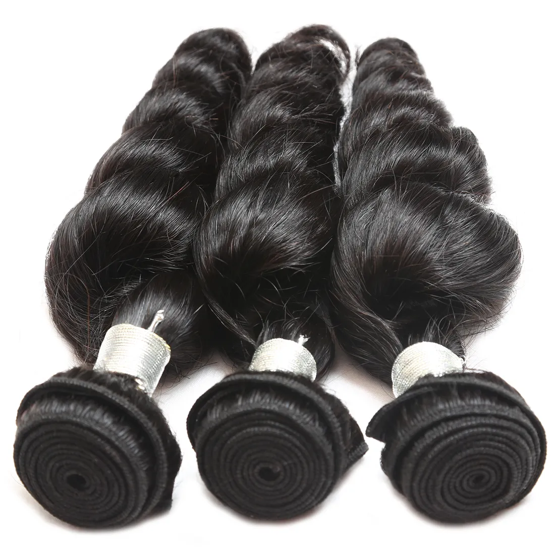 12a Loose Wave Raw Human Hair 3 Bunds med naturlig färg Toppkvalitet Brasilianska peruanska malaysiska indiska hår 1230 tum5708689