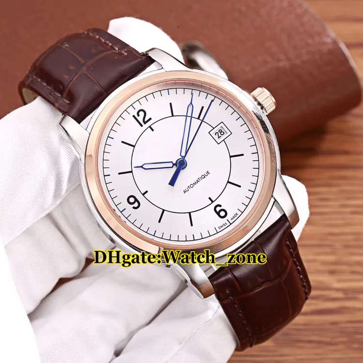 Novo Mestre 1548530 Mostrador Branco Japão Miyota 821A Automático Mens Watch Caso De Prata de Safira de Vidro de Alta Qualidade Q1548530 Relógios