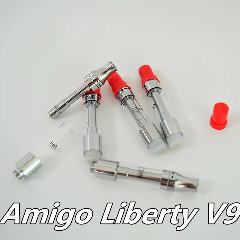 Yağ Kartuşları Amigo Liberty V9 Orijinal Vape Kartuşları Atomizörler Pyrex Cam Tankı Seramik Bobin Amigo MAX Pil için Kalın Yağ Kartuşu