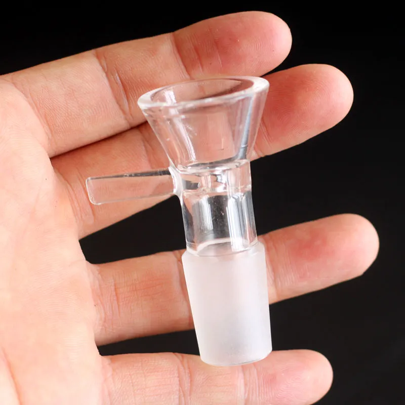 Smoking Glass Bow For bong accessary tobacco smoking 14mm 18mm male joint bowl 5mm glass heady slide ash catcher glass bowl with handle