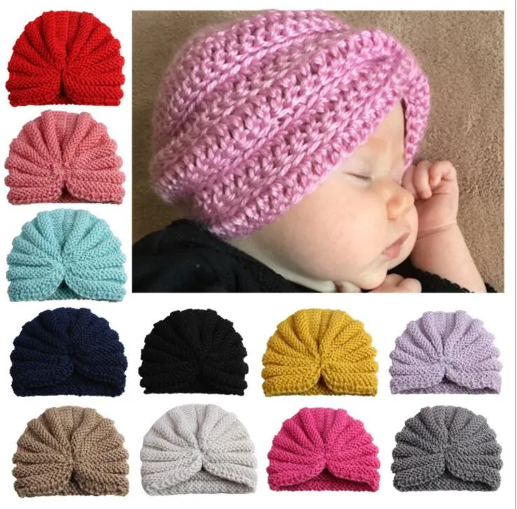 Ins Maternity Baby knitting wool hat Beanie Indian Solid hats Winter ears protection knit beanies infant toddler toddler wholesale