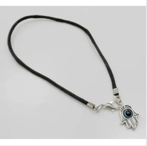 30 Pçs / lote Mista HAMSA MÃO Evil Eye Cordas Pulseiras Sorte Encantos Pingente De Couro