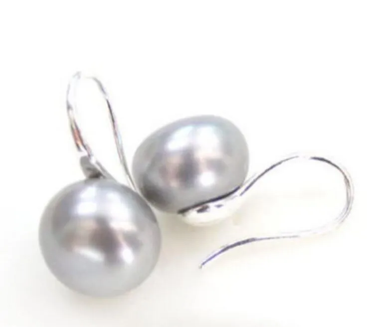 Oryginalne 11-12 mm Saltwater White Pearl Earring 925 Sterling Silver Earring