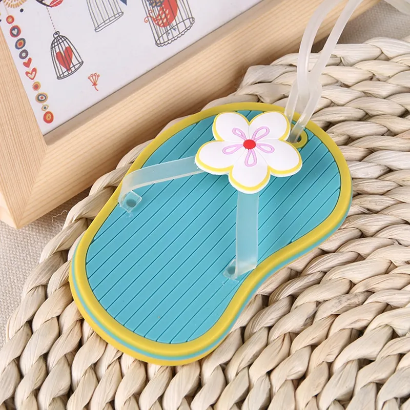 100 stks flip flop vorm bagage tag stam kaarten strip koffer label tassen tags reizen accessoires bruiloft souvenir