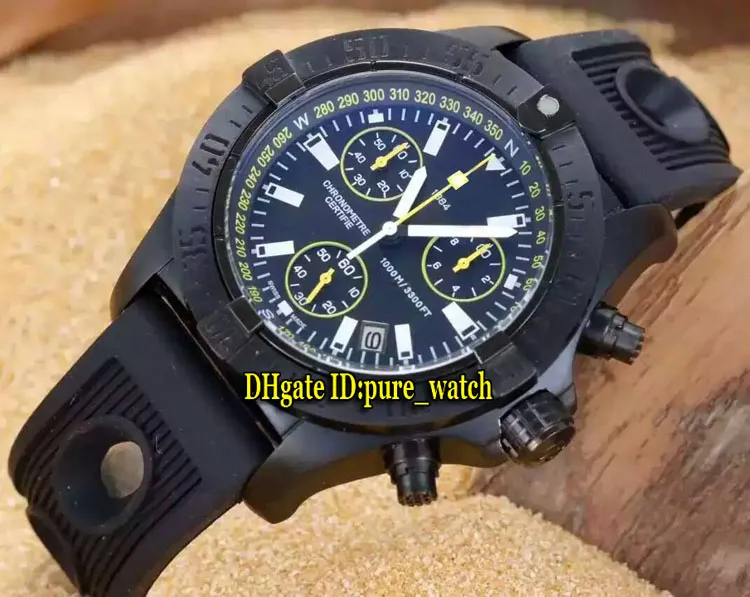 Luxe Nieuwe Seawolf Diver ProAB01901A Black Dial Quartz Chronograph Mens Horloge PVD Black Case Rubberen Strap Gents Sport Horloges Pure_Time