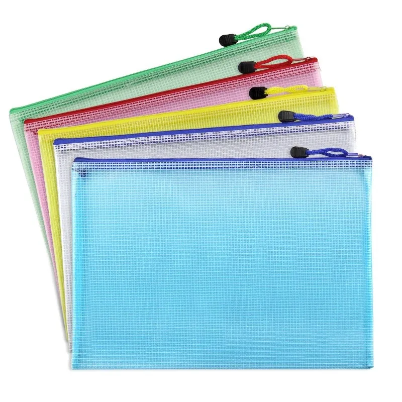 A3 / A4 / A5 / A6 / B4 / B5 / B6 Grid Transparante Document Tas PVC Zipper Briefpapier Pouch Filing Products Bag LZ1887