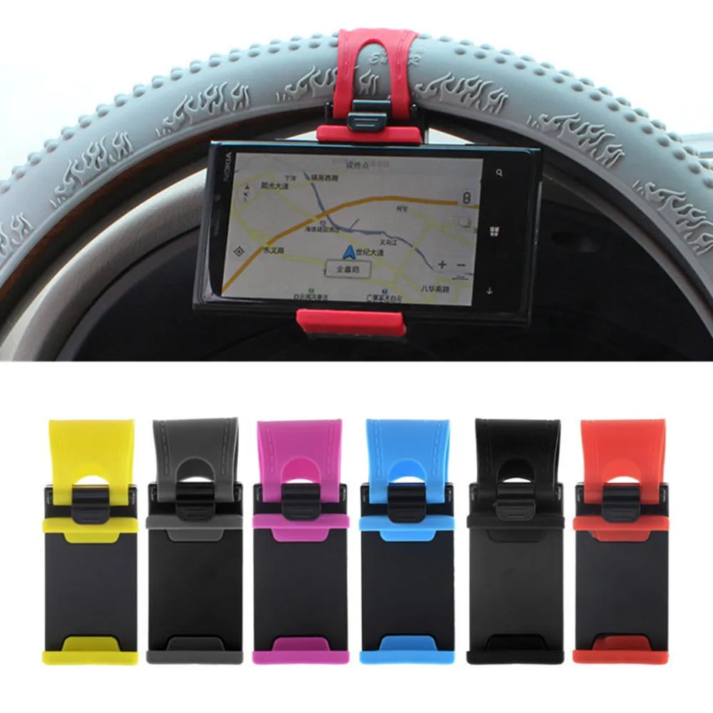 2019 Car Steering Wheel socket phone Holder universal cell phone Clip Mount car Holder for 50-80mm iPhone Samsung DHL 