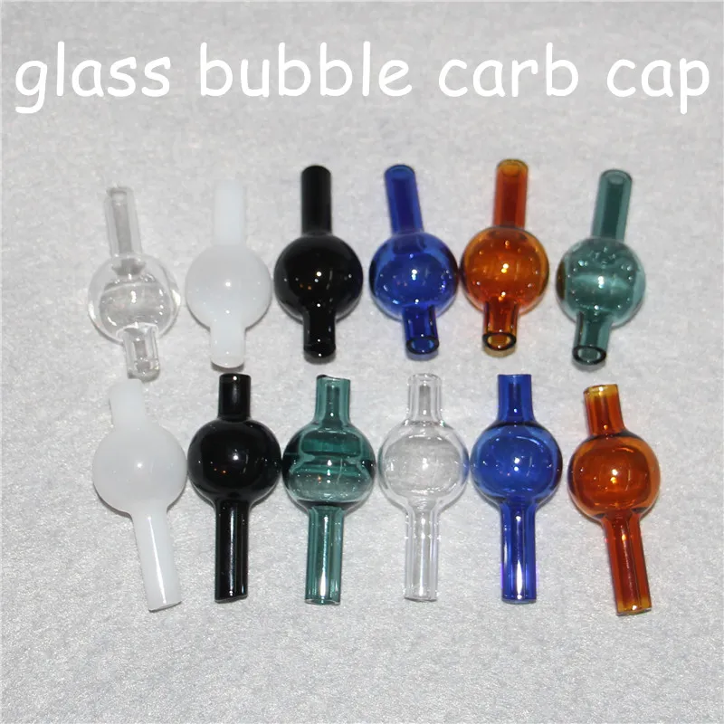Colorful glass bubble cap for Quartz Thermal Banger Nails bar Frosted Polished Joint E-nail Retail Double Tube QuartzThermal Bangers Nail