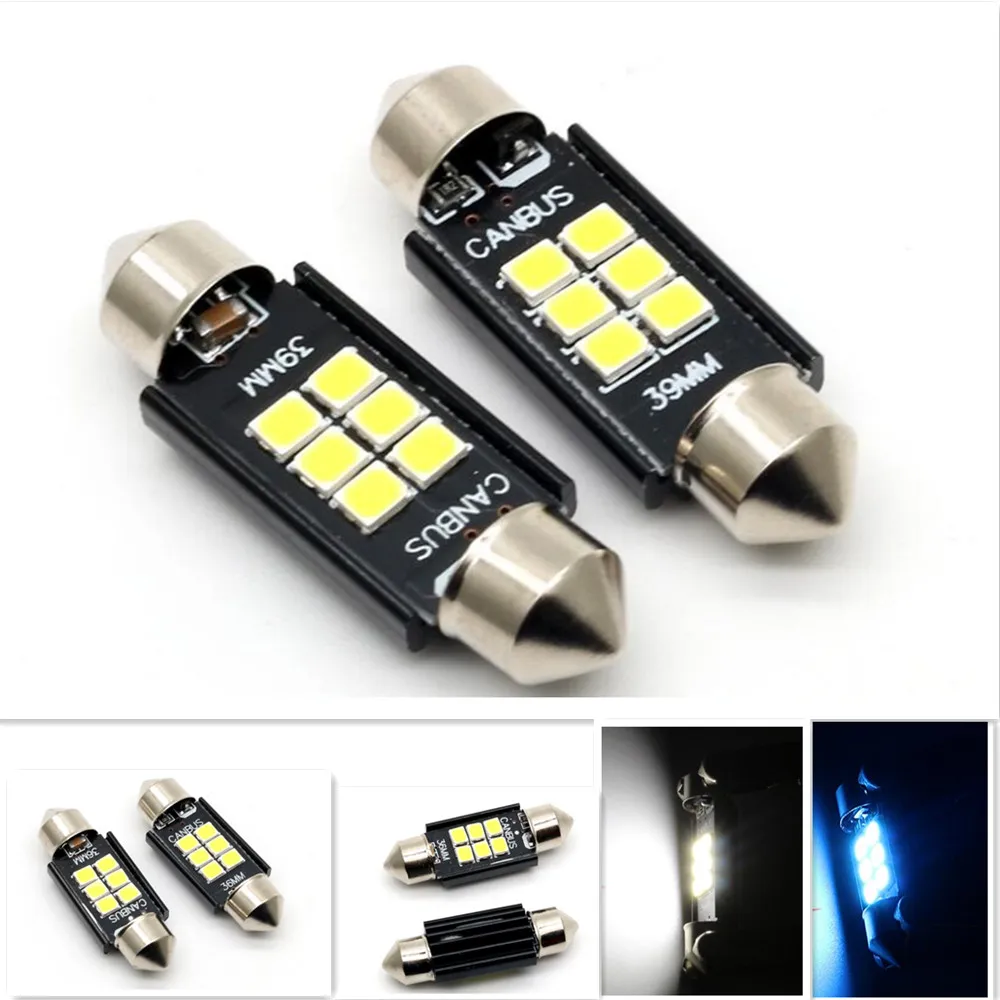 6 SMD 3528 LED Bulb T15 921 939 918 For Red Interior Dome Light, 12V Auto