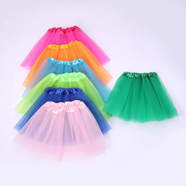 Ragazze di vendita calde 13 colori di colore della caramella bambini gonna tutu abiti da ballo morbido vestito dal tutu 3 strati vestiti dei bambini gonna gonne principessa T2I362