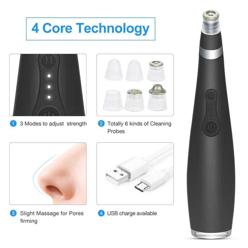 MD010 Rechargeable Blackhead Remover Comedone Extractor Diamond Microdermabrasion Machine Skin Peeling Machine Vacuum Sunction Skin Care