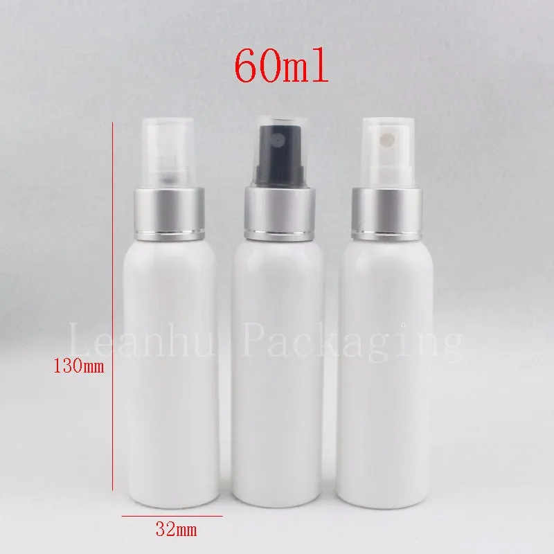 60ml white bottle with silver spray