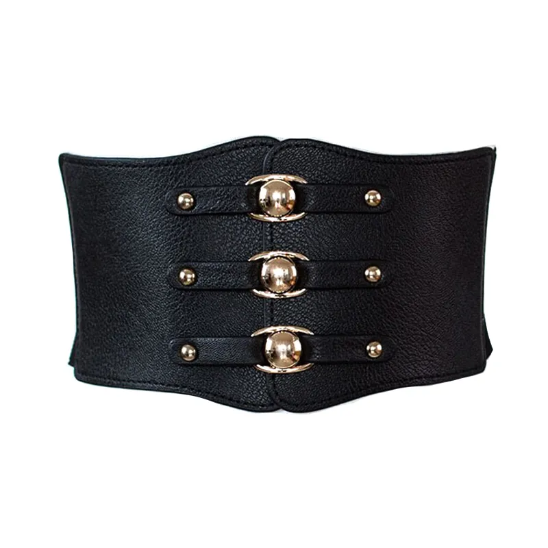 Elastic Wide Belt for Women with Vintage Metal Buckle, 4.7  display picture 1