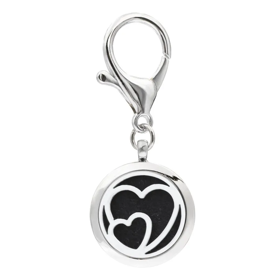 10 Design Fly Fairy Keychain Essential Oil Aroma Diffuser Parfym Locket med hummerlås Keychain Keyring med 5 st Gratis Pads KA11-KA20