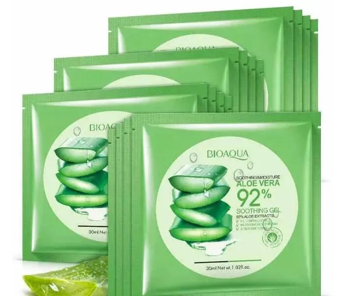 BioAqua Natural Aloe Vera Gel Face Mask Moisturizing Oil Control Wrapped Mask Shrink Pores Facial Mask Kosmetisk hudvård