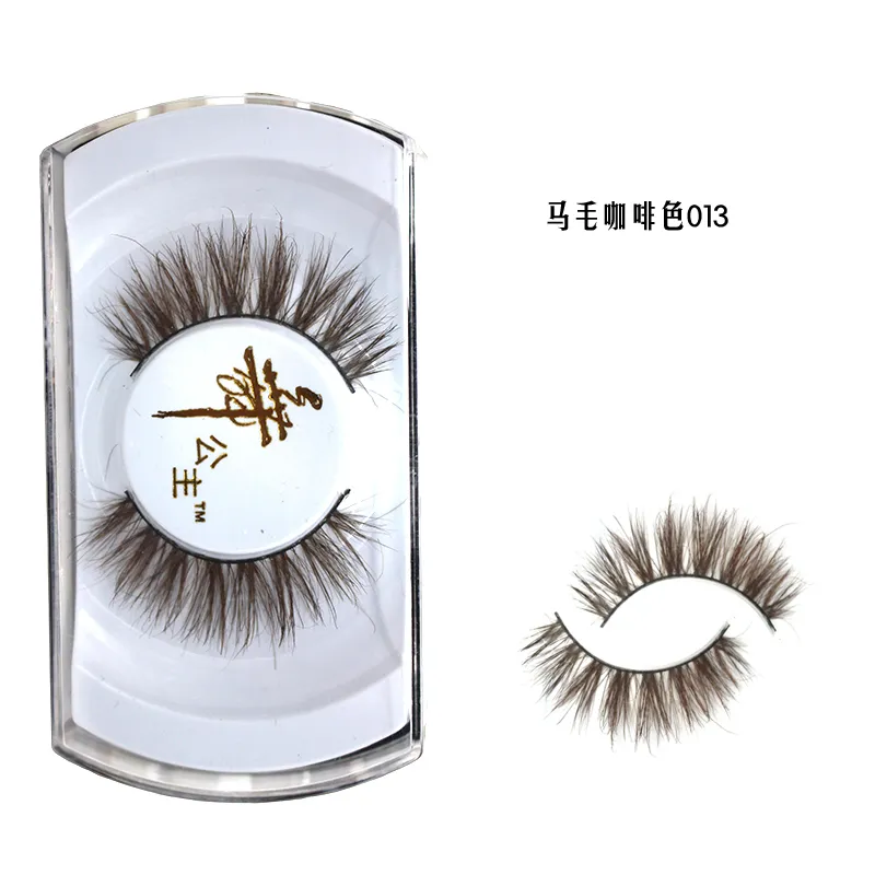 Horse Hair Lashes Women Lady brown Real Horse Hair Thick Long Fake Eye Lashes winged False Eyelashes Thick short to long hair eyel5792992