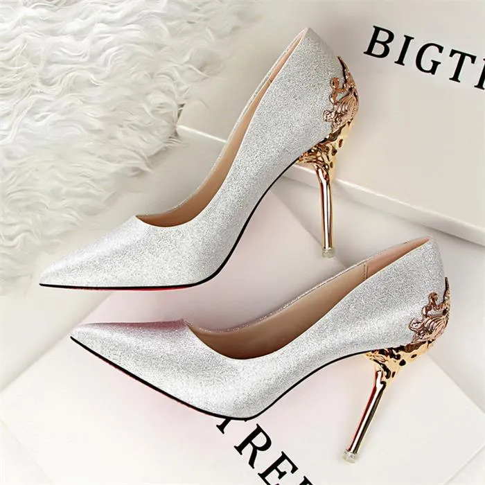 Zapatos de boda de marca lujosa y modesta, lentejuelas brillantes, fiesta Formal, brillante, un solo diamante, nupcial, tacón alto, primavera, zapatos de novia más nuevos