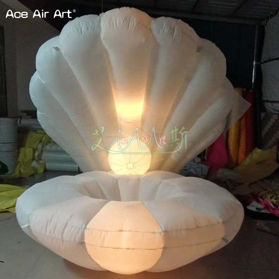 2022 New Arrived Led Inflatable Seashell  Inflatable Crabshell Clamshell For Wedding Decoration