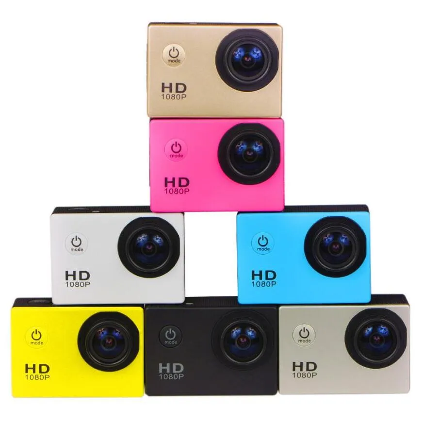 10pcs 1080p Kask Spor DVR DV Kamera Video Araba Cam Full HD Eylem Su Geçirmez Su Altındaki Sualtı 30m Kamera Ücretsiz Ücretsiz Epacket